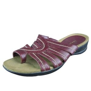 Kate Ann  Women Slide Sandal‎ Shoes Size 8 Medium Red Synthetic